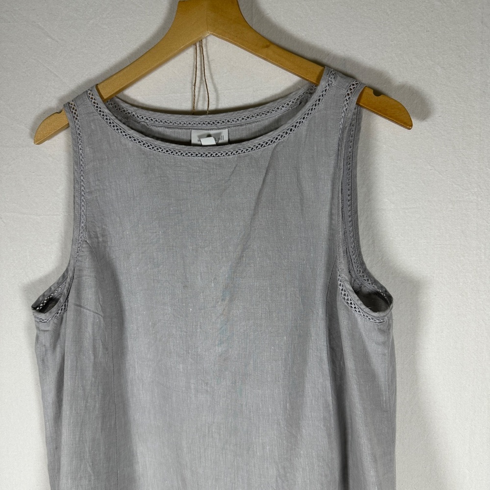 J. Jill 100% Linen grey dress Medium - Picture 8 of 14
